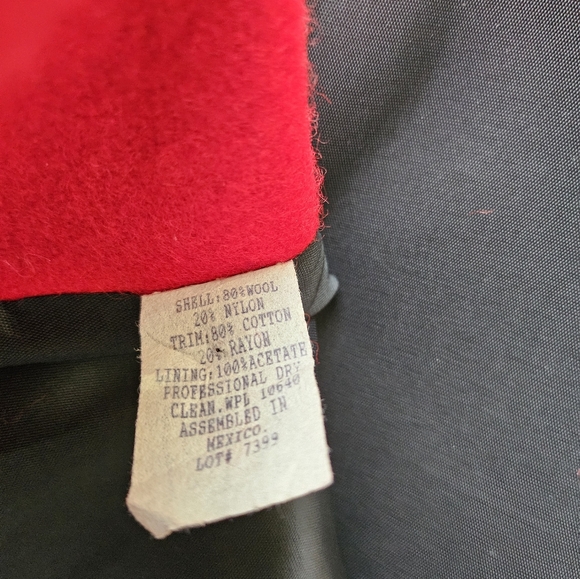 Vintage Red Wool Jacket Swing Coat 1960s Union Tag Fur Hat - Picture 5 of 15